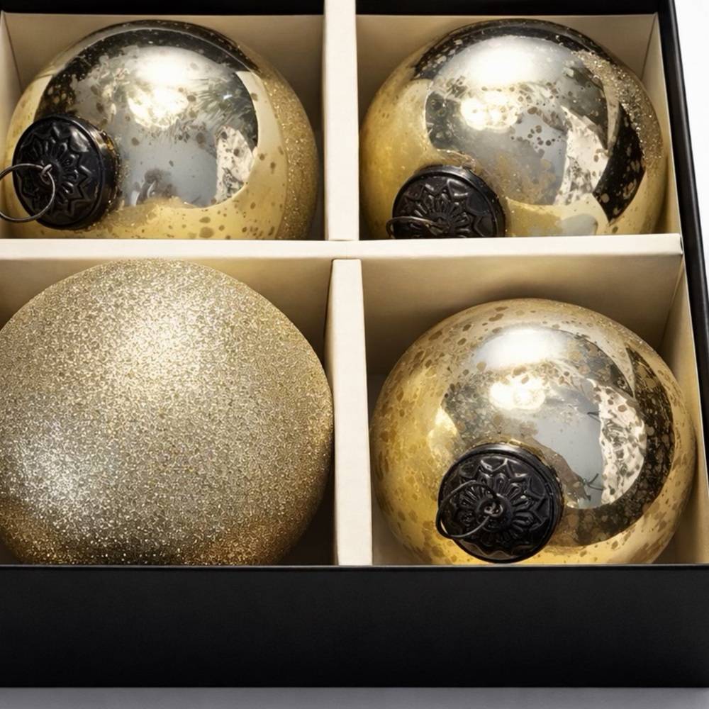 Rachel Zoe Luxe Gold Holiday Ornaments 2 box See Video